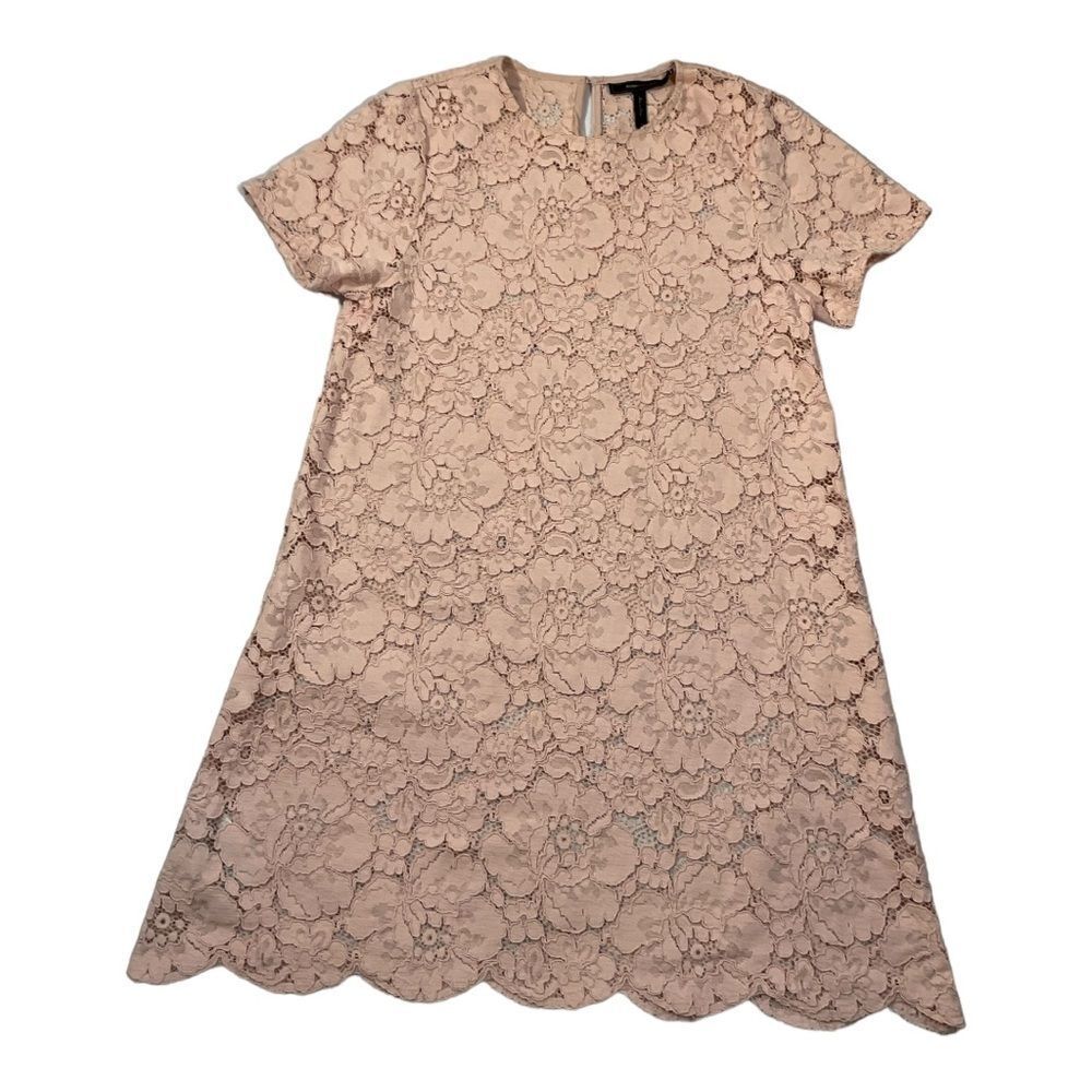 BCBG MAXAZRIA Women’s Size Small Pale Pink Diane Oversized Lace Knee Dress - Picture 8 of 12